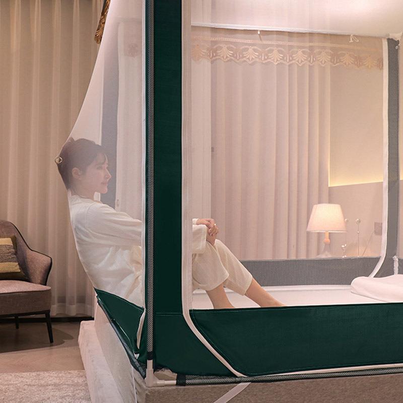 a类全底蚊帐家用u型拉链蒙古包1米8大床1.5儿童宝宝防摔全包纹帐