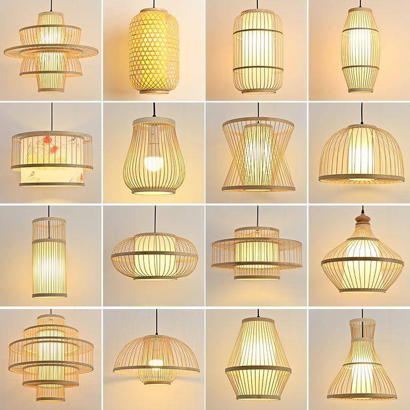 中式竹艺竹编吊灯超市餐饮火锅饭店茶馆茶楼民宿农庄店铺藤编灯具