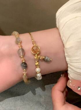Pearl Crystal Jade Chain bracelet  Wrist adornment 手链