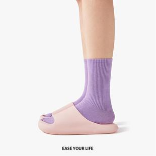 室居家防凉拖 PUX朴PS5819西云弹厚底浴室家用踩滑屎感可I外穿拖鞋