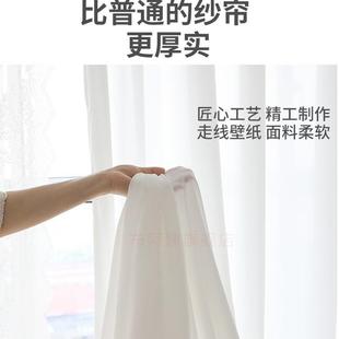 天丝绒纱帘透光不透人白纱客厅阳台隔断门帘窗纱透气隐私