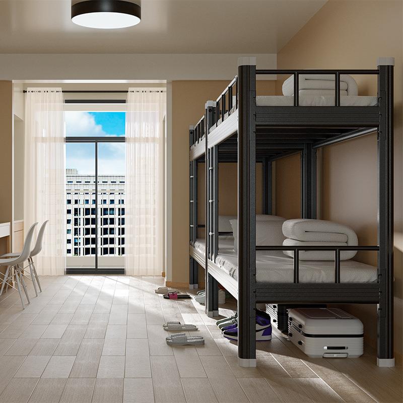 上下铺铁架床学生公寓工地员工宿舍寝室双层床高低型材铁艺床铁床
