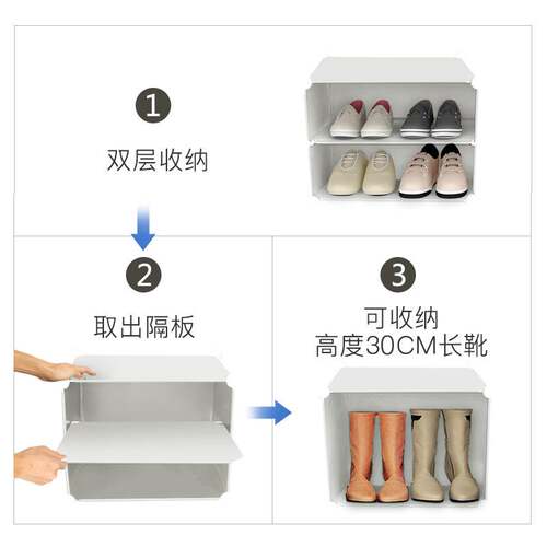 床底鞋子收纳神器矮款省空间鞋柜大学生宿舍整理箱放鞋盒子收纳盒