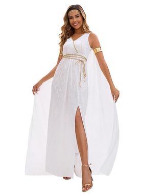 希腊女神服装白色女裙古希腊神话故事主题服万圣节服装雅典娜女神