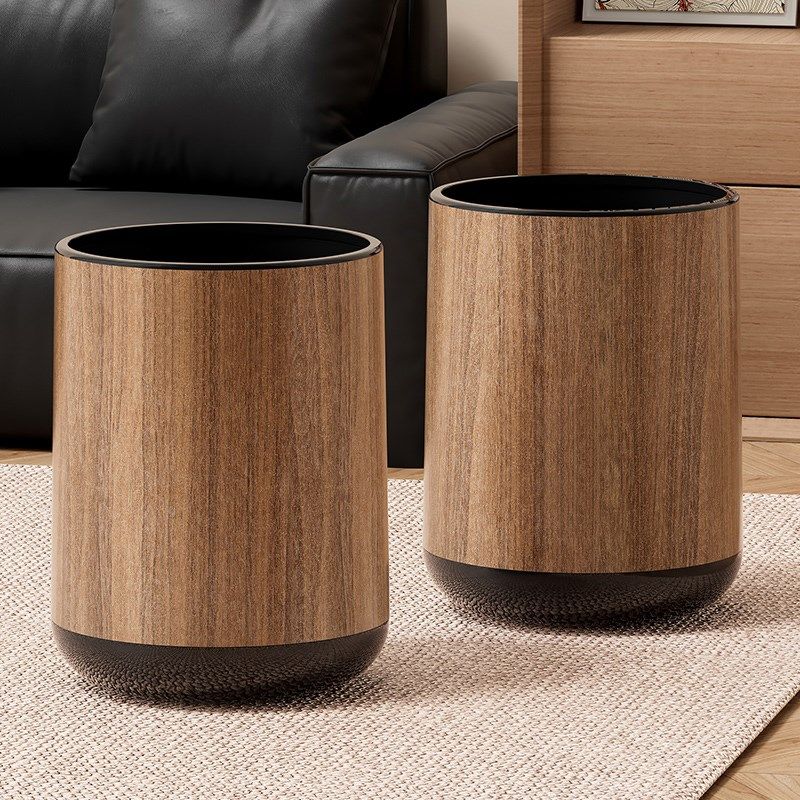 木纹垃圾桶家用2025新款高颜值带盖客厅J厨房卧厕所室卫生间复古,家庭/个人清洁工具,垃圾桶,淘宝优惠券,粉丝福利购,淘宝优惠卷