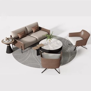 售楼处洽谈桌椅组合酒店大堂接待区沙发民宿S会所休闲区卡座