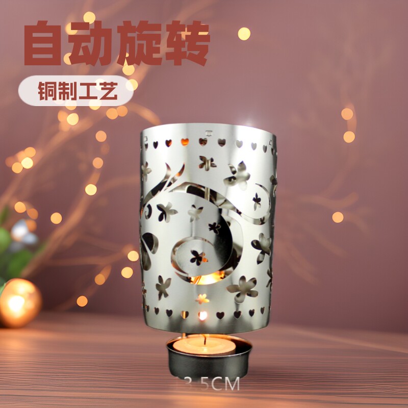 厂家直供自动旋转烛台无需电源热灯笼