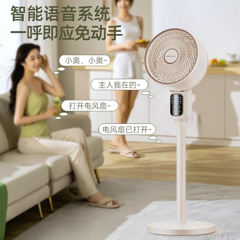 达荣事空气循环扇家用语音电台风扇立式遥控落地扇大时风力FXL161