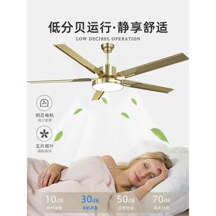 电吊灯风扇灯卧室家用客复古吊 钻牌风扇NGH灯吸石顶餐扇厅厅新款