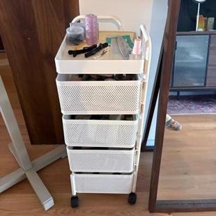 化妆品收纳架盒家用多收功能推车置小物架落地多层OCI可移动彩妆