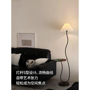 中古风落地灯氛围客厅沙发旁边几高级感卧室置物架立式台灯艺术感