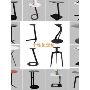 轻奢边几支架脚玻璃岩板瓷砖石英石实木拐角小茶桌支撑腿底座简约