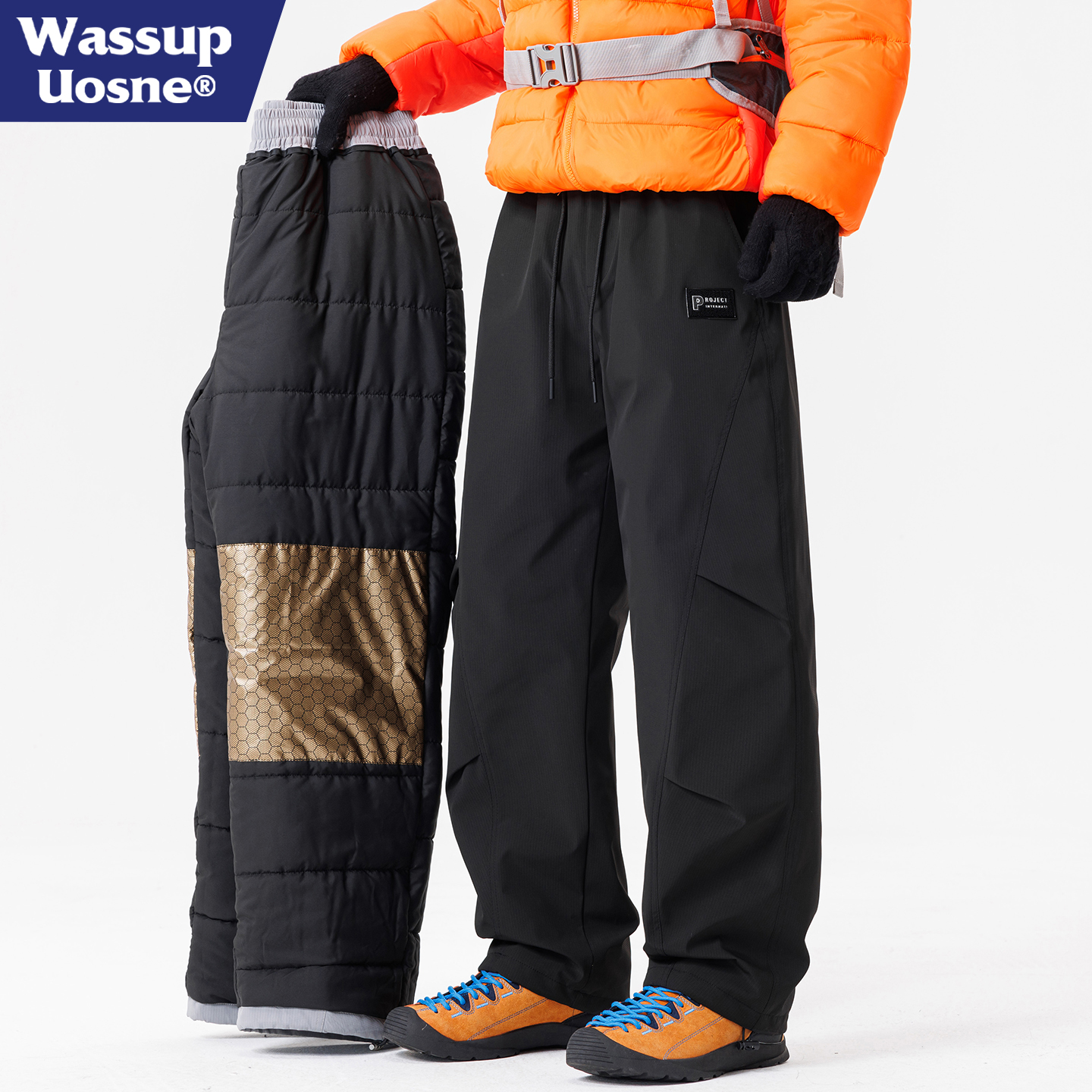 WASSUPUOSNE美式工装冲锋裤男冬