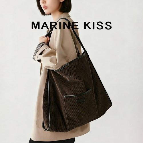 MARINEKISS大容量灯芯绒托特包