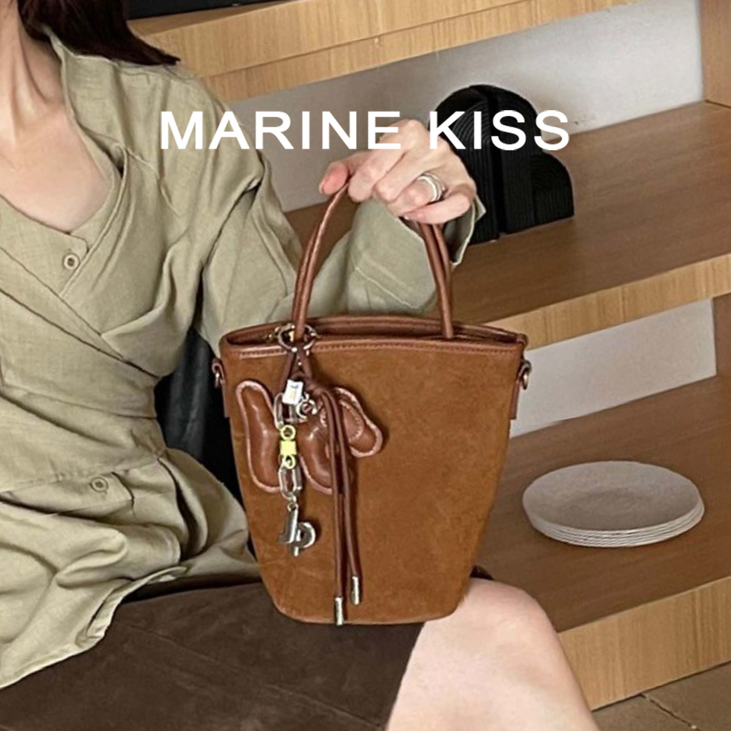 MARINEKISS单肩包女通勤斜挎包