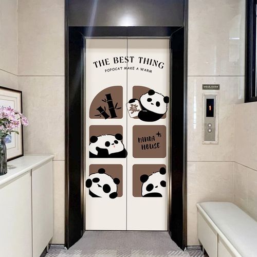 电梯门贴纸简约风一梯一户门口装饰贴画高级感自粘防水推拉门贴膜