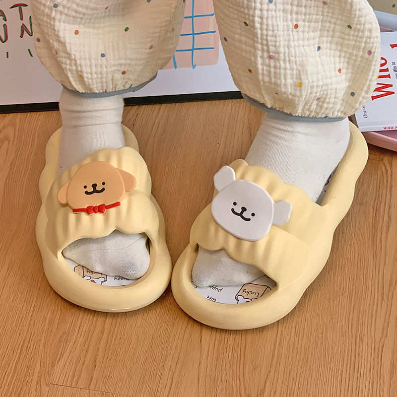 线条小狗拖鞋网红2025夏季夏季男女情侣外穿居家eva防滑室内