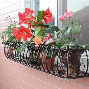 包邮铁艺花架窗台墙壁花盆架创意阳台户外壁挂花架栏杆护栏置物架