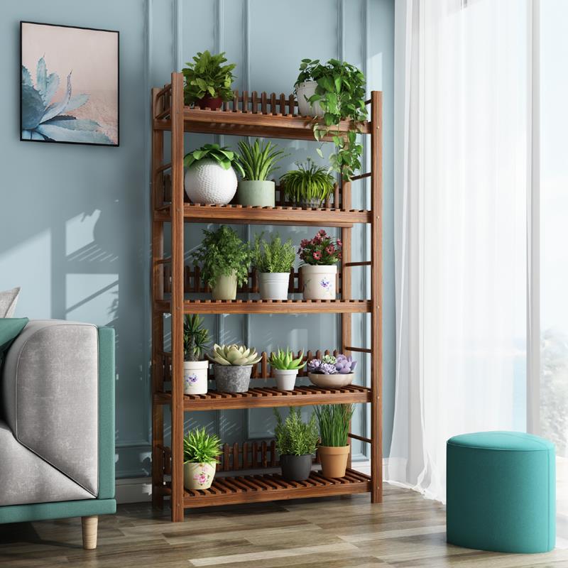 防腐多肉花架子实木多层阳台室内落地置物客厅玄关绿萝植物爬藤架