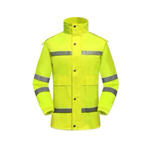 谋福8012 荧光黄反光雨衣安全分体雨衣套装男女户外常规