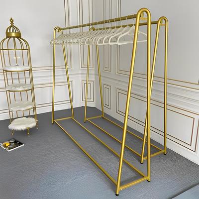 服装店展示架金色衣服陈列衣架落地式女装店中岛货架网红挂衣架子