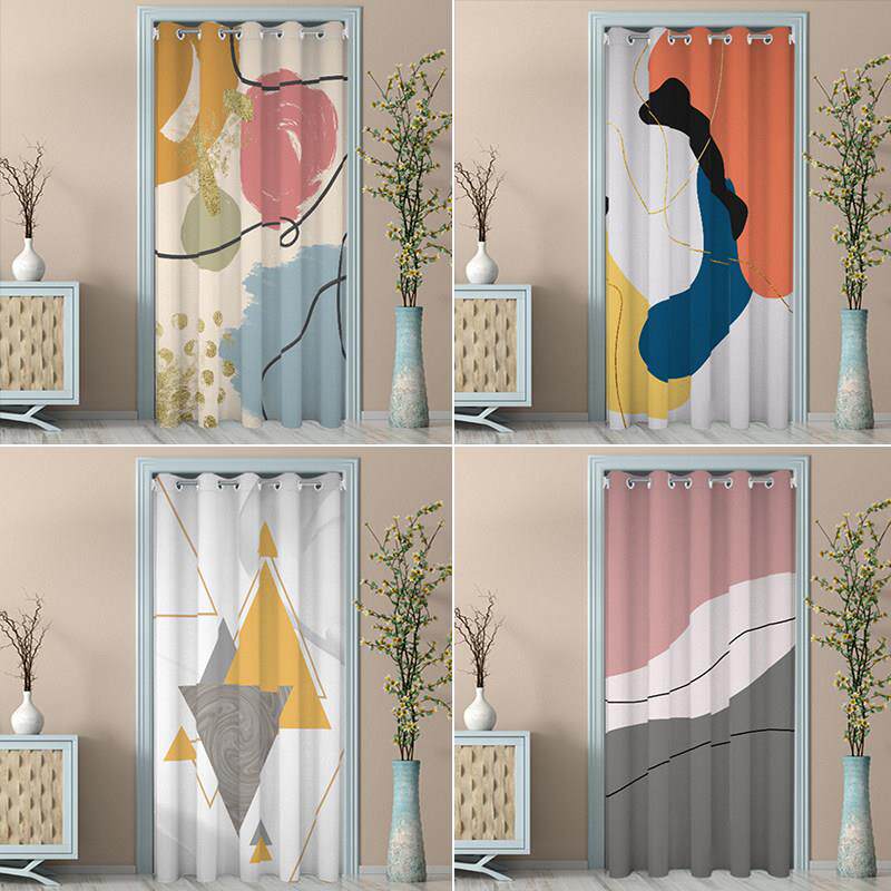 门帘家用布艺免打孔隔断窗帘浴室厨房窗帘卧室装饰空调挡风玻璃窗