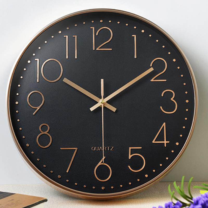 客厅静音日历挂钟简约时钟创意钟表卧室挂表万年历圆形挂墙石英钟