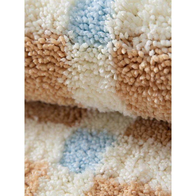 ins风条纹格子植绒床边毯 家用房间卧室长条地毯床边垫子阳台地垫,居家布艺,床边毯,淘宝优惠券,粉丝福利购,淘宝优惠卷