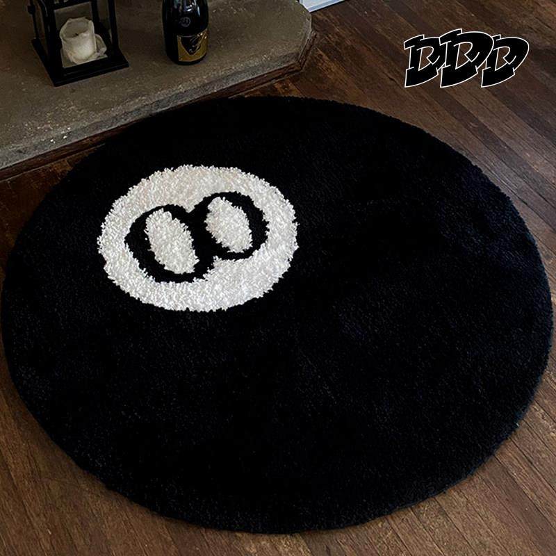 DDD黑色桌球潮流圆地毯客厅沙发数字8台球地垫卧室耐脏植绒床边毯,居家布艺,地毯,淘宝优惠券,粉丝福利购,淘宝优惠卷