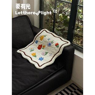 创绿意SPF草地手工剪花毯地毯ns小地垫沙小发坐垫创意摆件墙面i装