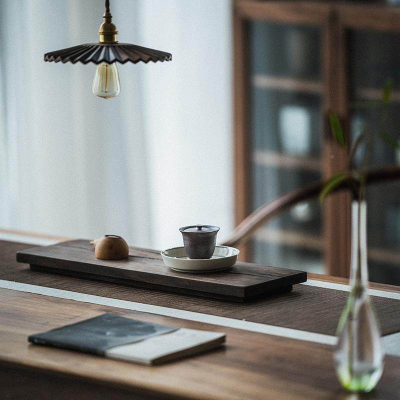 草木祠 黑木茶盘檀 自然纹路覆古茶台干QWE茶盘家用小茶盘功泡夫