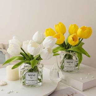 郁金真香假花彷花摆设花房间卧室插eaDMhU客厅装 花艺餐桌摆饰件干