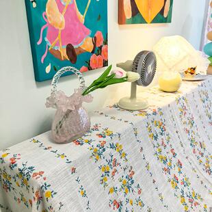 清新绒碎小花钢琴防尘罩半罩多功家能居遮丑ZGE布遮盖灰尘彩色毛