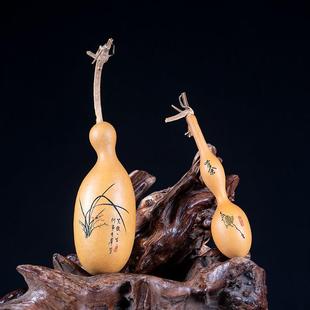 葫仙天葫芦摆然件手雕刻FUK墨刻针刺工文玩手捻手胡把件蚂蚁肚瓶