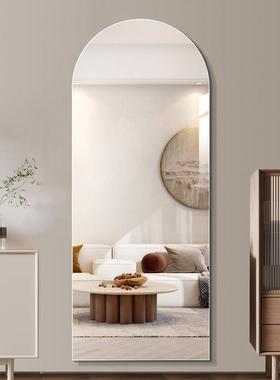 北欧拱门壁镜挂家用穿衣镜挂贴墙式全身形异60673型免打孔墙试衣