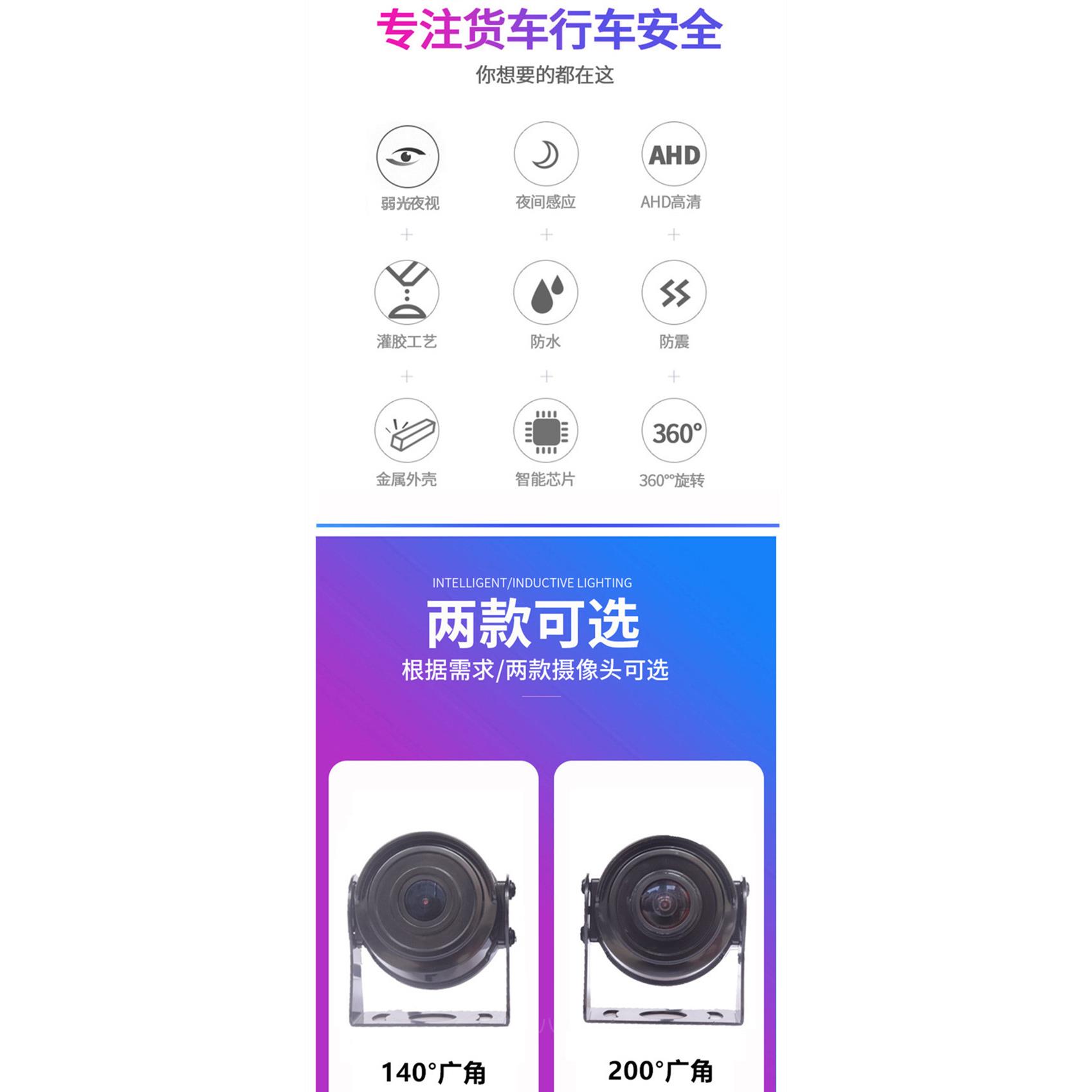 车车安卓导航一体机用夜视超清摄像20YS-HA200度载后头视监控倒车