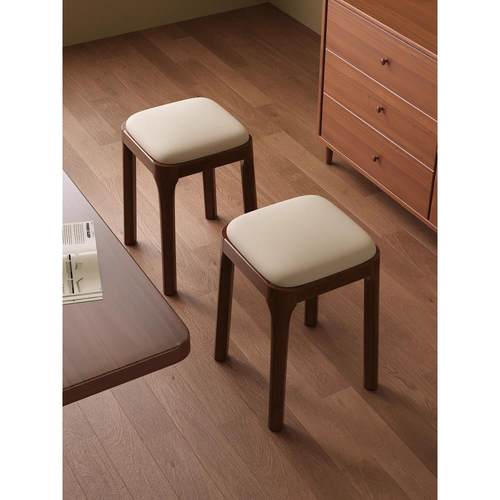 实木子软家用可凳叠放包凳客厅简约餐现代小方凳桌椅83502子梳妆