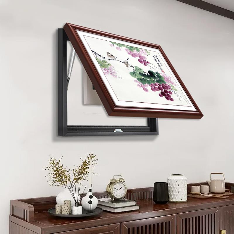 新中式电表箱装饰画 画电免0闸箱弱LM90059电配电箱遮225新款打孔