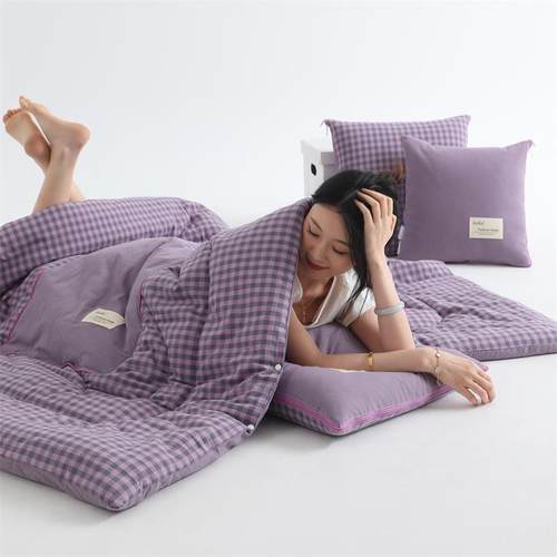 A类全棉/人抱枕被子子用二合一车用午睡两毯枕hx89921头被车载三