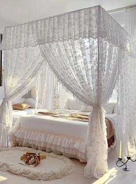 加厚加密蕾丝法式主落地公式三开门卧室双人ETR宫廷睡蚊帐帐烤漆