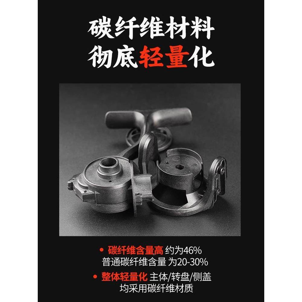池刃狐蝠物纺车轮炸线超微轻碳纤维路亚斜浅线杯渔口轮QGO防不鳜