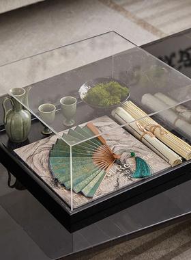 新中式售楼处样板托房间围茶几盘氛布置防罩尘罩亚克力DEG展示盒