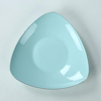 景德青瓷金OCQ边盘子创用意韩式三角盘镇陶瓷深盘饭汤盘家骨瓷菜