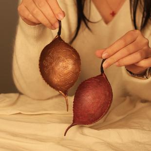 手工XFU茶铜茶漏铜茶茶具滤配件茶具边周茶道七君子滤茶叶喝茶紫