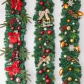 圣诞节饰品加密藤花环圣诞条挂饰树圣诞球酒店商场场装 景氛围布置