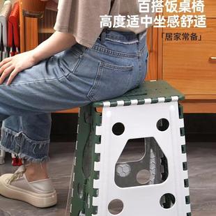加厚折叠凳子家用户外耐用省空间塑料餐桌椅学生宿舍电脑凳高板凳