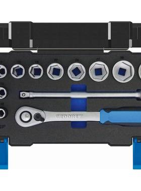 Gedore1/2方口15件套公制套筒扳手套装19DMU-203014347