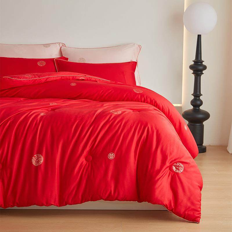 婚庆大红绣花被芯结婚喜字陪嫁春秋被冬季被子蚕丝大豆被粉色,餐饮具,配套器具,淘宝优惠券,粉丝福利购,淘宝优惠卷