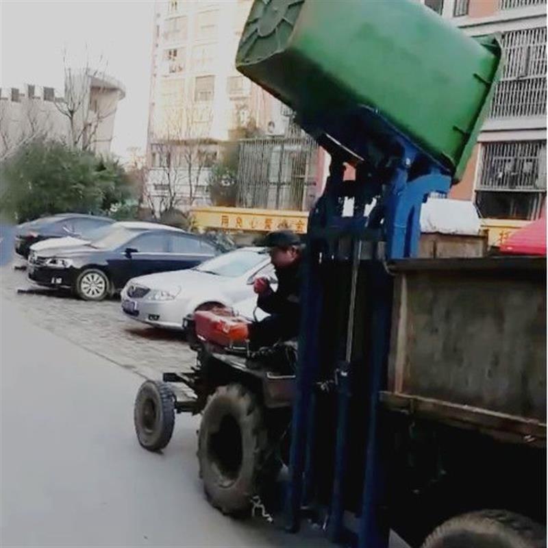 垃圾桶三轮车农用车垃圾桶提升机挂桶提升机拖拉机提升器升降厂家