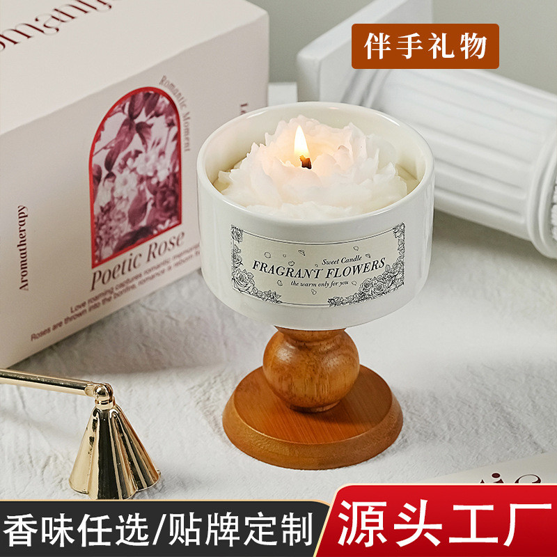 山茶花香薰蜡烛礼盒套装送女生闺蜜订婚结婚小众高档香氛生日礼物